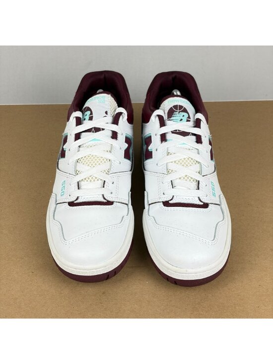 New Balance 550 Burgundy Athletic Shoes Mens 9 White Leather Low Top Lace Up main image 10